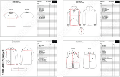 How to measure of Men's Shirt, T-shirt, hoodie and pant