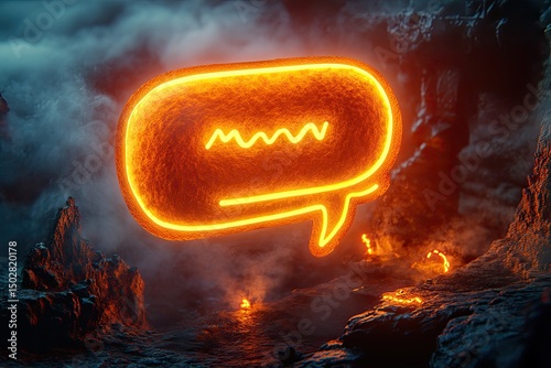 Fiery message in a dark landscape photo