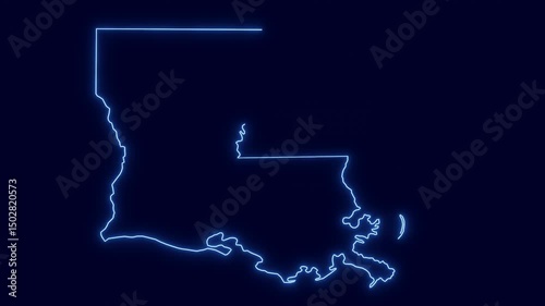 United States Louisiana abstract map animation 4k