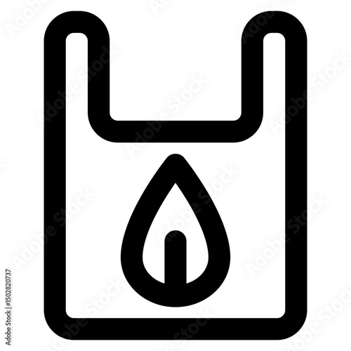 Bag nature icon with line and simple style