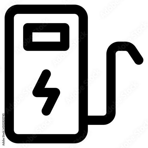 Gas station icon with line and simple style