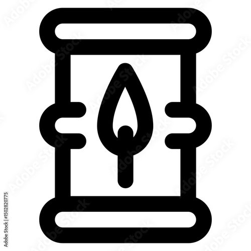 Oil barrel icon with line and simple style