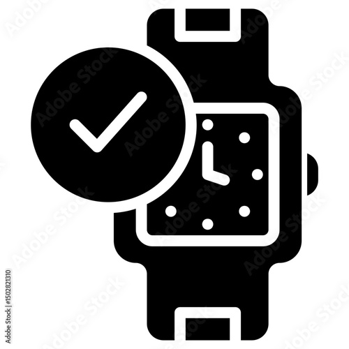 smartwatch checkmark solid icon	