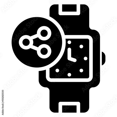smartwatch share solid icon	
