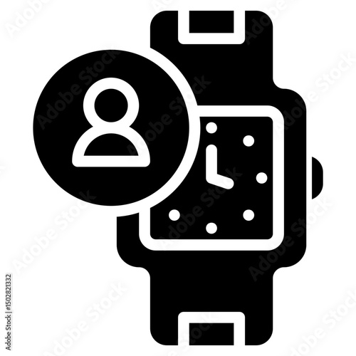 smartwatch account solid  icon	
