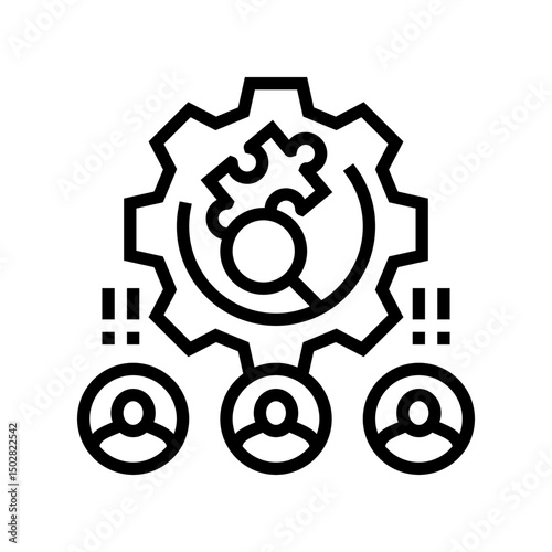 skill gap analysis for hiring head hunting line icon vector illustration