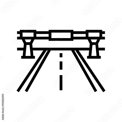 overpass highway road line icon vector illustration