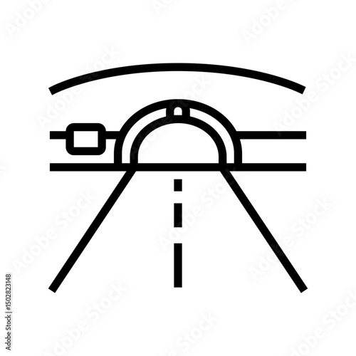 tunnel highway road line icon vector illustration