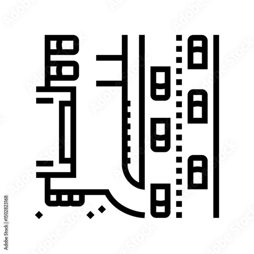 rest area highway road line icon vector illustration