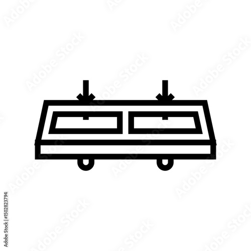 double basin sink line icon vector illustration