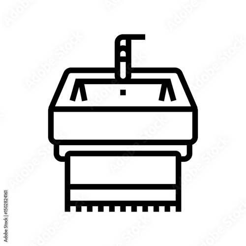 sink towel rack line icon vector illustration