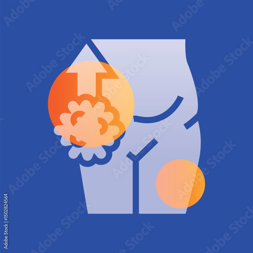 Obesity glassmorphism illustration.