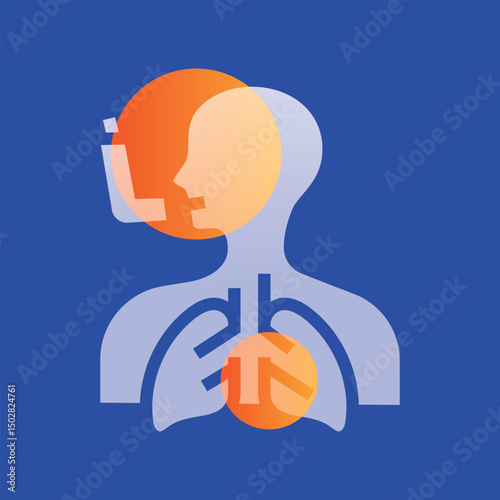 asthma glassmorphism illustration.