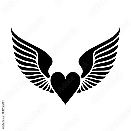 Heart with Wings Symbol of Love and Freedom