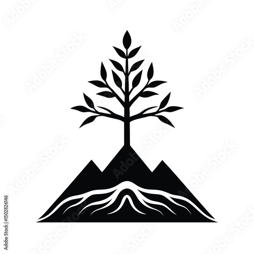 Growing Tree on Mountain Peak