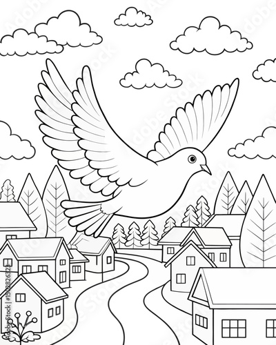 Dove coloring pages for kids