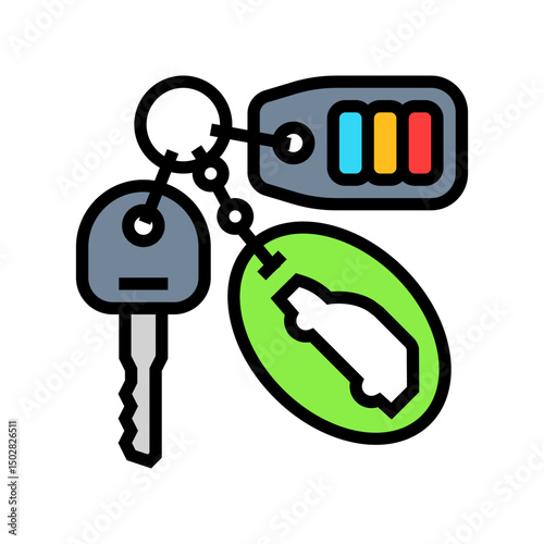 rental key car share service color icon vector illustration