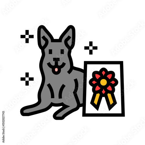 winner dog competition show color icon vector illustration