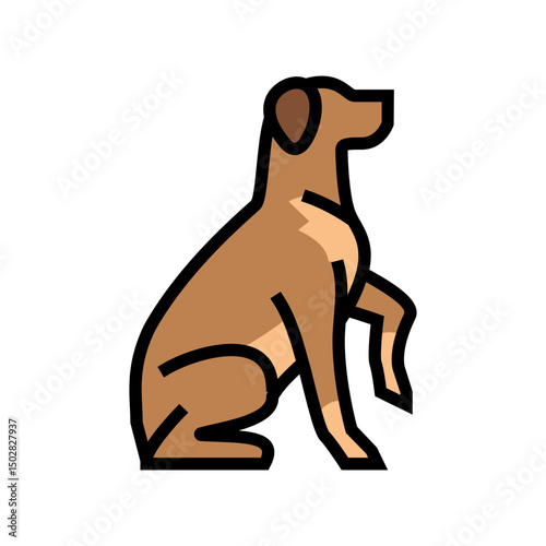 obedience training dog competition show color icon vector illustration