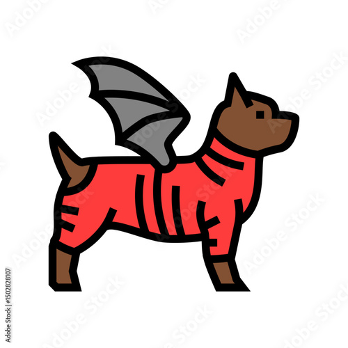 costume dog competition show color icon vector illustration