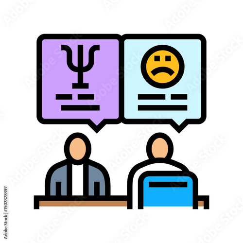 mental health support employee color icon vector illustration