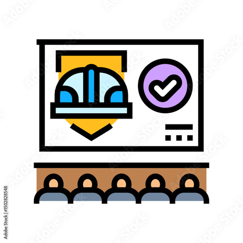 occupational safety employee health color icon vector illustration