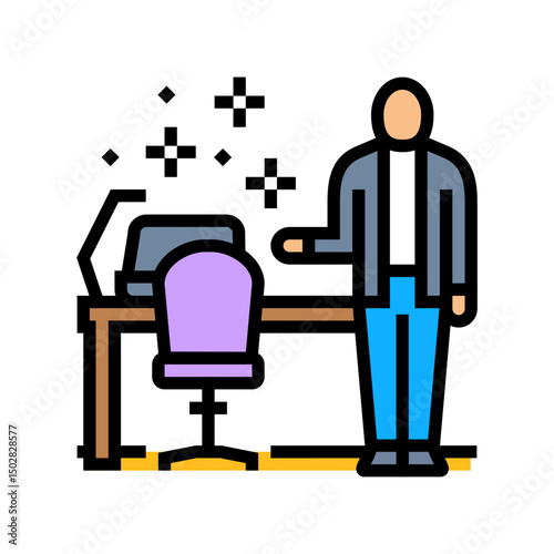 workplace hygiene employee health color icon vector illustration