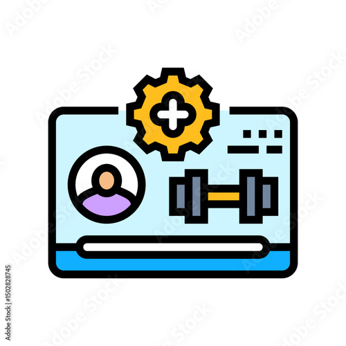 gym membership employee health color icon vector illustration