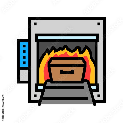 cremation mortality color icon vector illustration