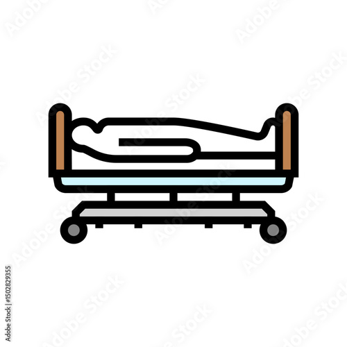 hospital bed white sheet mortality color icon vector illustration