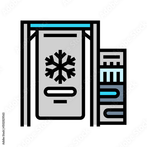 cryogenic cooling system quantum computer color icon vector illustration