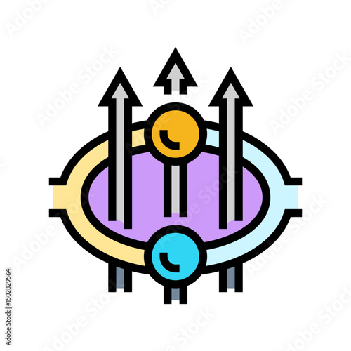 superconducting loop quantum computer color icon vector illustration