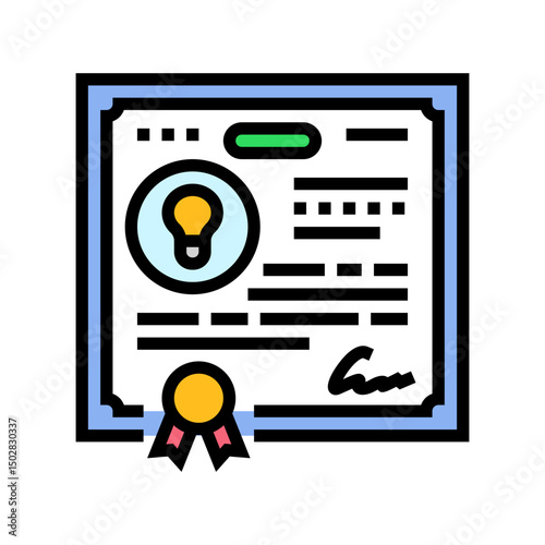 patent application research development color icon vector illustration