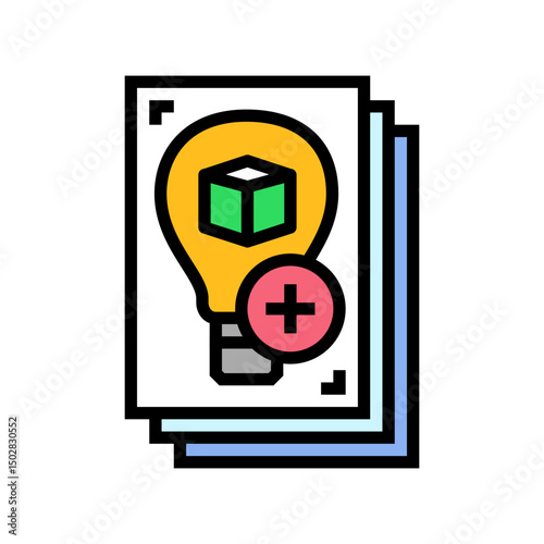 innovative product concept research development color icon vector illustration