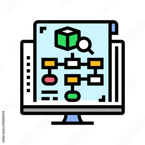 development blueprint research color icon vector illustration