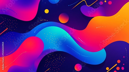 Vibrant Abstract Fluid Shapes Background Design