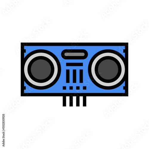 ultrasonic distance sensor color icon vector illustration