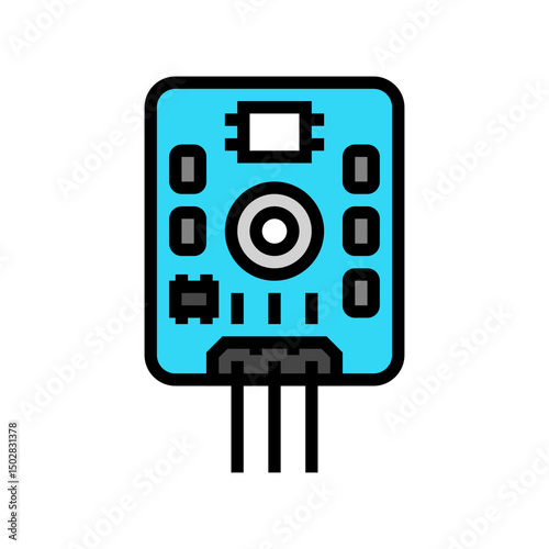 uv light sensor module color icon vector illustration