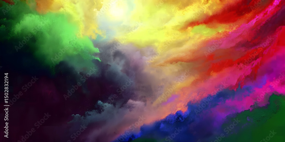 Fototapeta premium Vibrant colorful abstract cloud formation