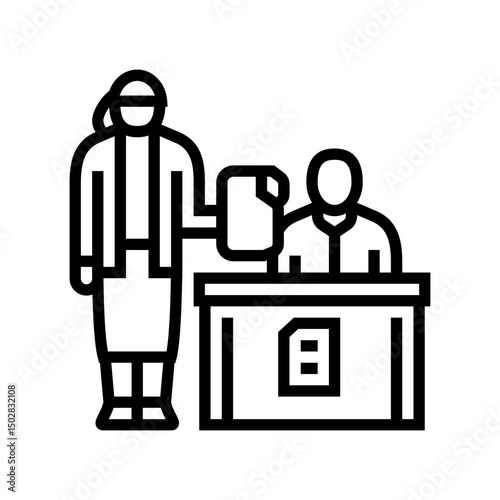 filing documents administrative assistant line icon vector illustration