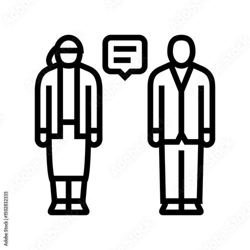 office communication office assistant line icon vector illustration