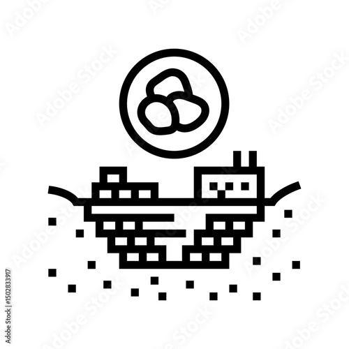 limestone quarry cement production line icon vector illustration