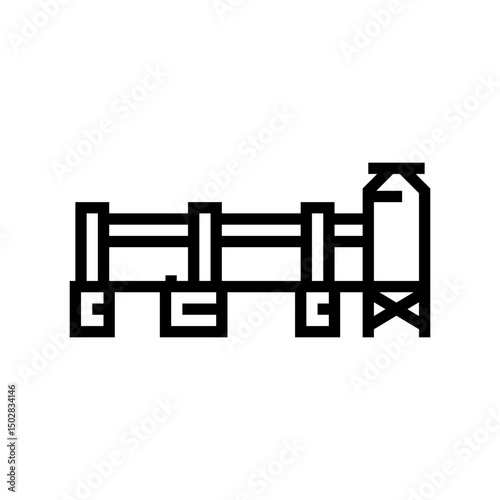 rotary kiln cement production line icon vector illustration