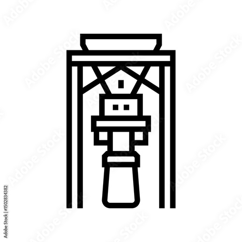 bagging machine cement production line icon vector illustration