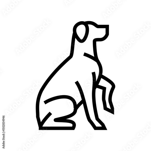 obedience training dog competition show line icon vector illustration