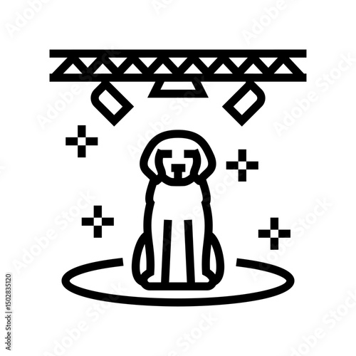 spotlight dog competition show line icon vector illustration