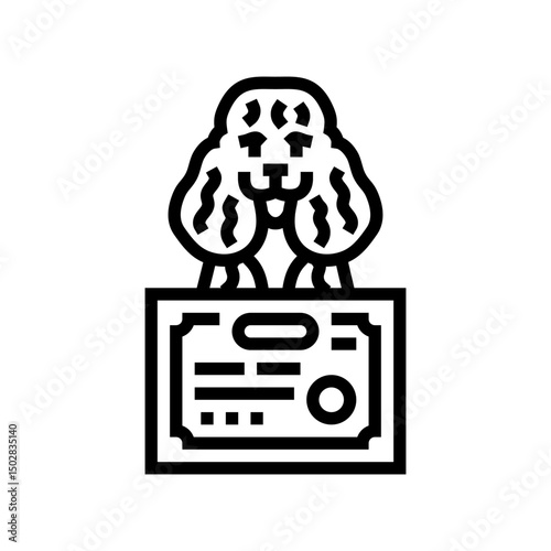 certificate dog competition show line icon vector illustration