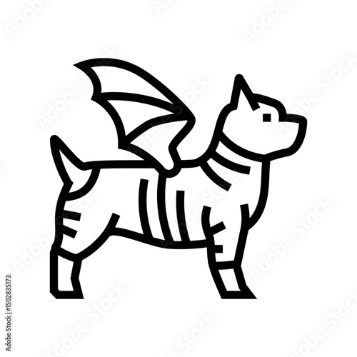 costume dog competition show line icon vector illustration
