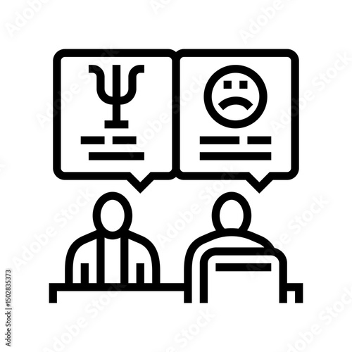 mental health support employee line icon vector illustration