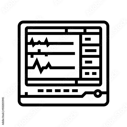 flat heart monitor line mortality line icon vector illustration